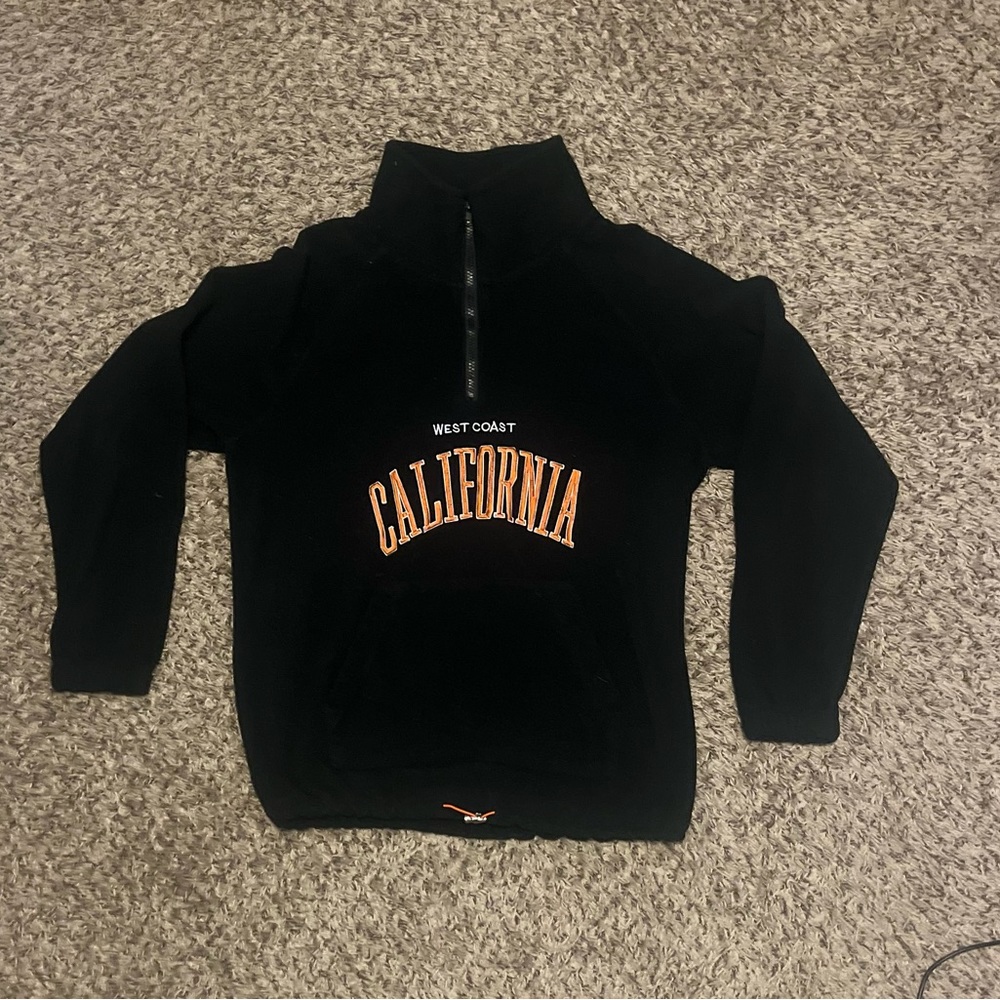 West coast California black 1/4 zip, 36, small